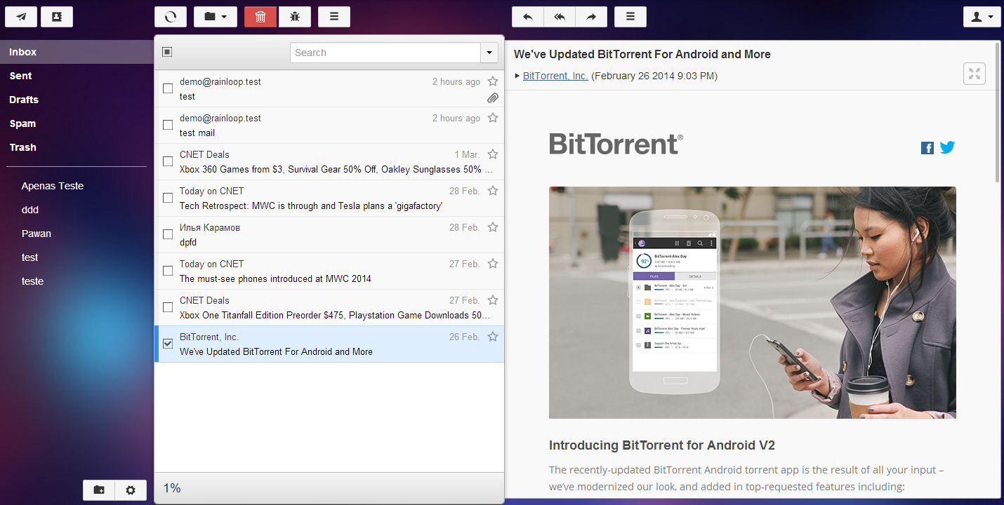 Screenshot of App in Browser